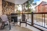 Balcony seating and gas grill - Never run out of propane, this grill has a continuous line from the condo